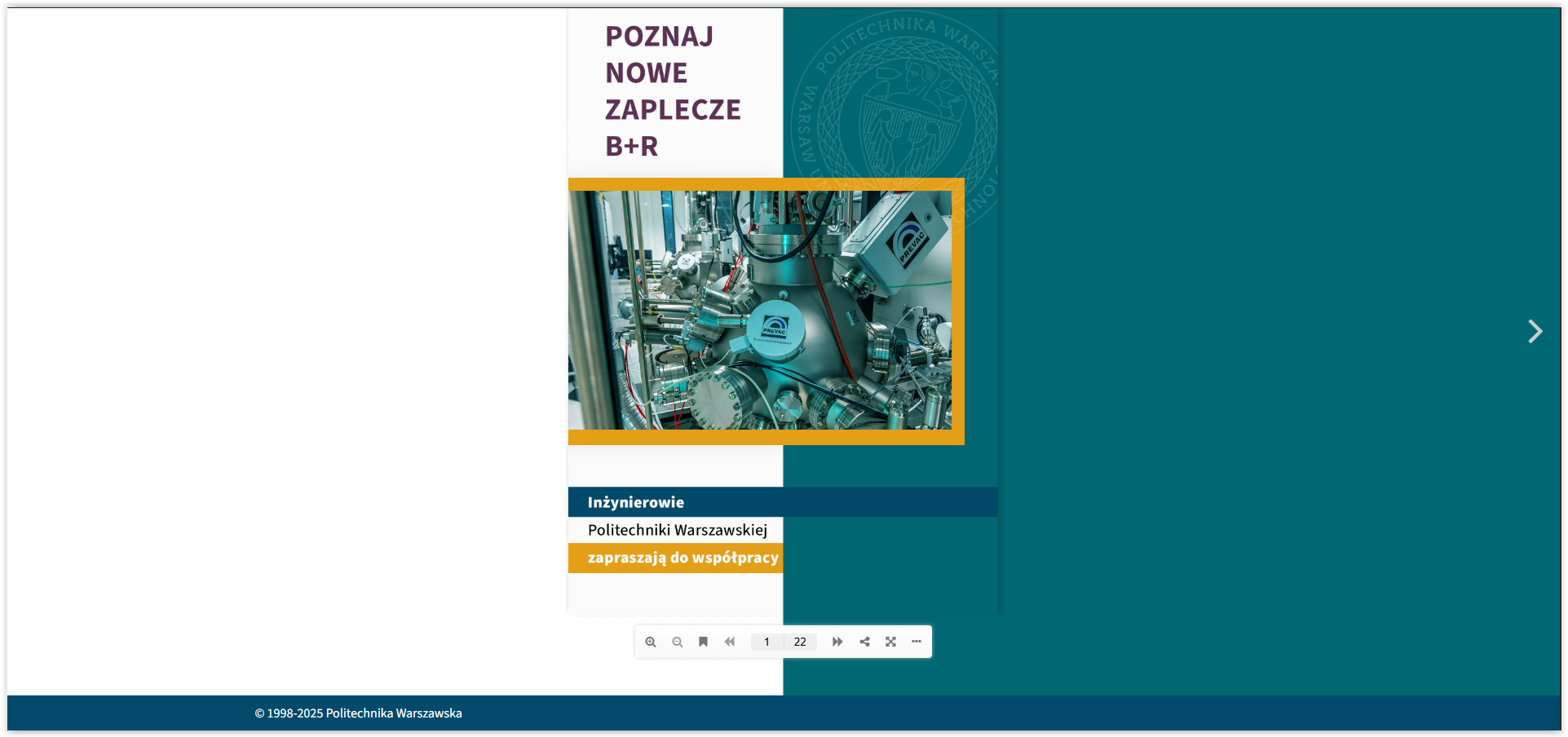 Strona tytułowa katalogu dla Uniwersytetu Warszawskiego