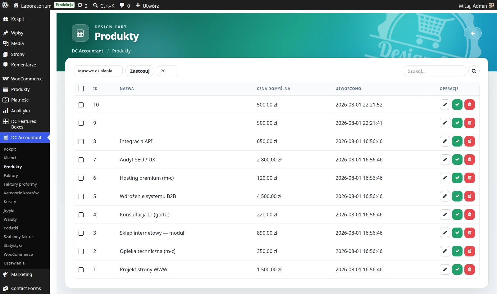 Screen: produkty