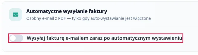 Screen: switch - autowysyłka wyłączona