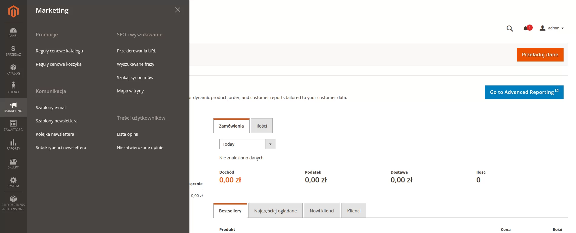 Menu - Marketing - SEO i wyszukiwanie