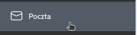 Screen: lewe menu i pozycja "Poczta"