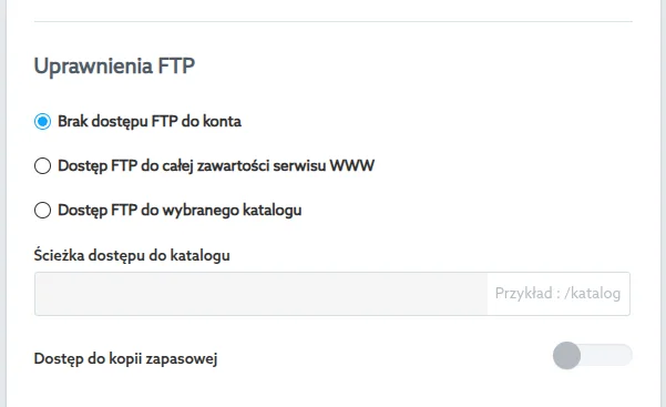 Screen: formularz tworzenia skrzynki na home.pl - druga część