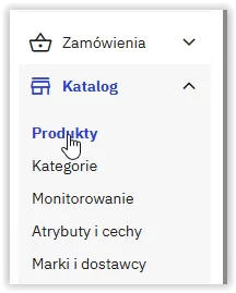 Produkty w menu bocznym