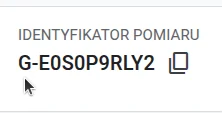 Screen: Measurement ID Google Analytics 4 do skopiowania