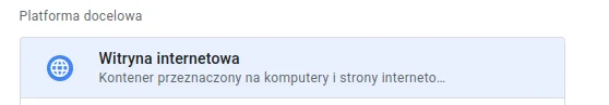Screen: 👉 Wybór platformy docelowej
