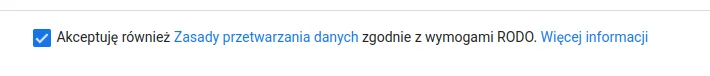 Screen: 👉 Akceptacja regulaminu