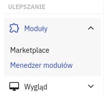 Screen: lewe menu -> Menadżer modułów