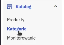 Screen: lewe menu - kategorie