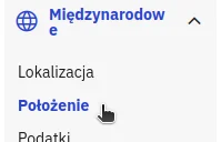 Screen: lewe menu - położenie