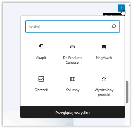 Dodaj blok w Gutenberg'u
