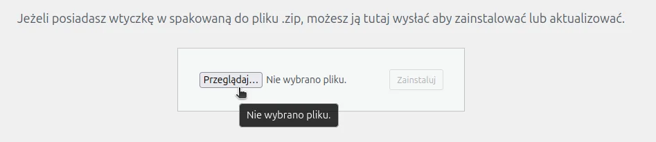 Screen: Wybierz plik wtyczki z komputera