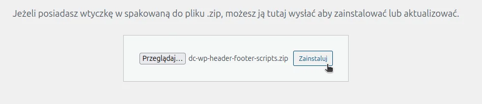 Screen: zainstaluj wtyczkę