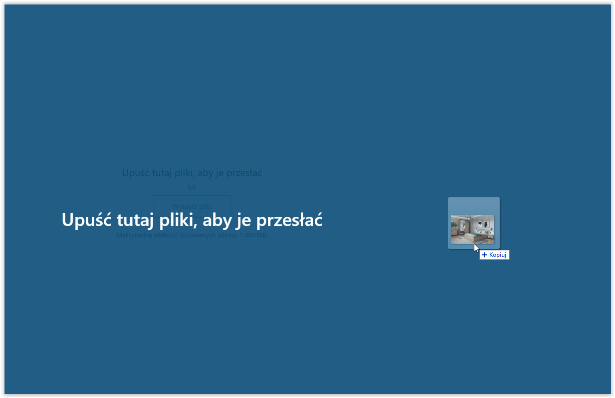 Przesylanie obrazka z komputera metodą "przeciągnij i upuść"