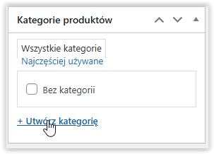 Ustawienie kategorii