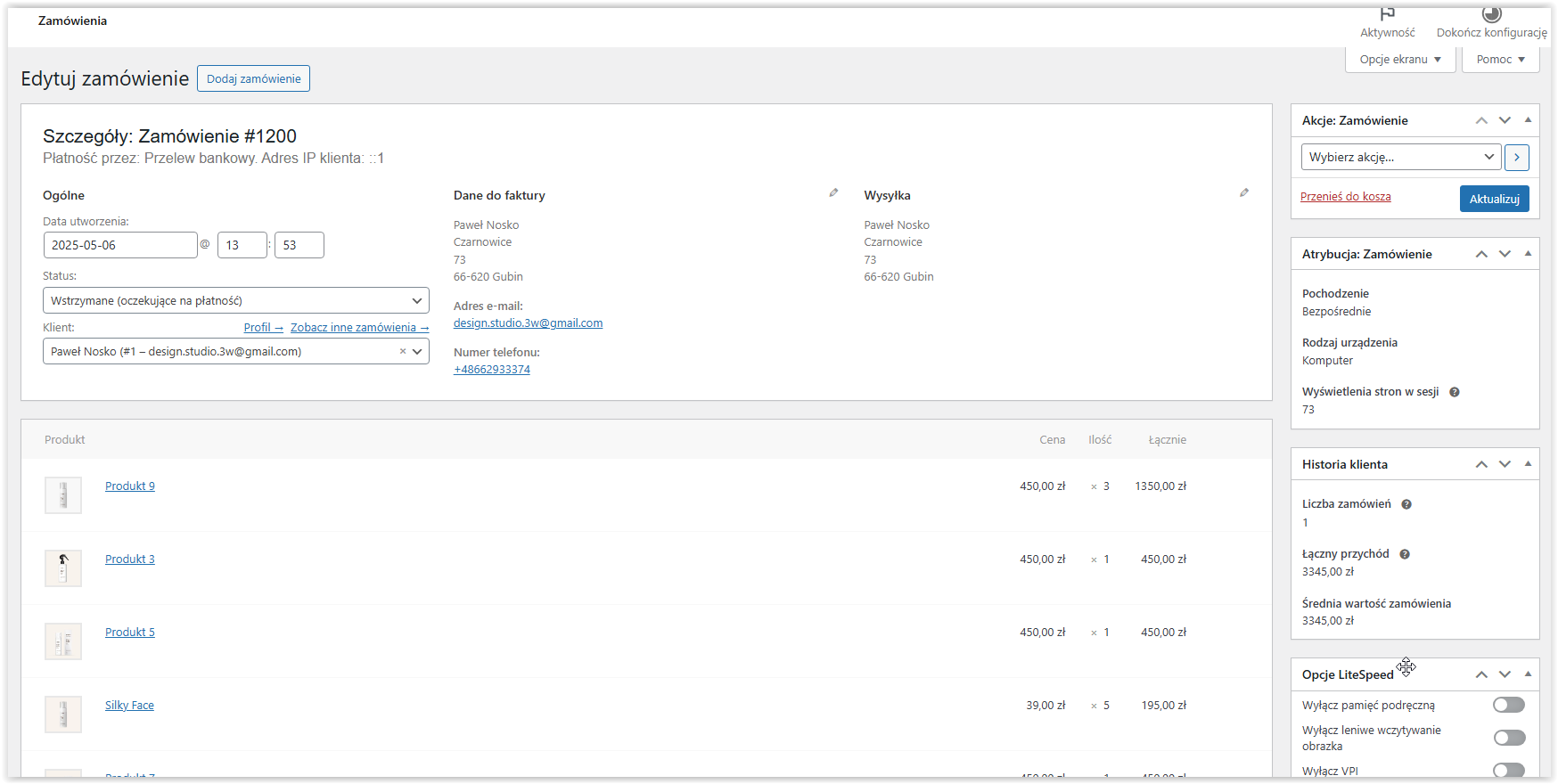 Edycja zamówienia w Woocommerce