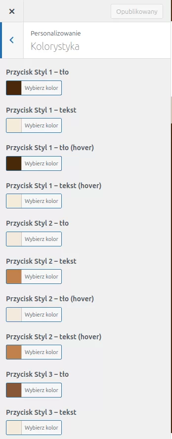 Ustawienie kolorów na całej stronie i sklepie