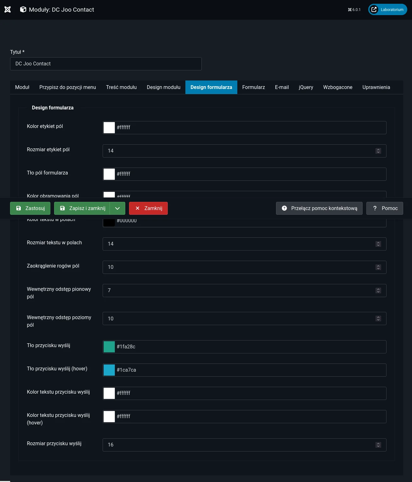 Screen: Design formularza – pola i przycisk