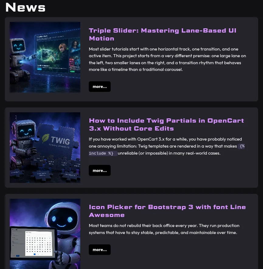 Screen: wygląd modułu  w praktyce z indywidualną konfiguracją