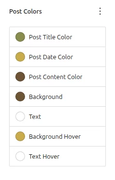 Ustawienia kolorystyki posta