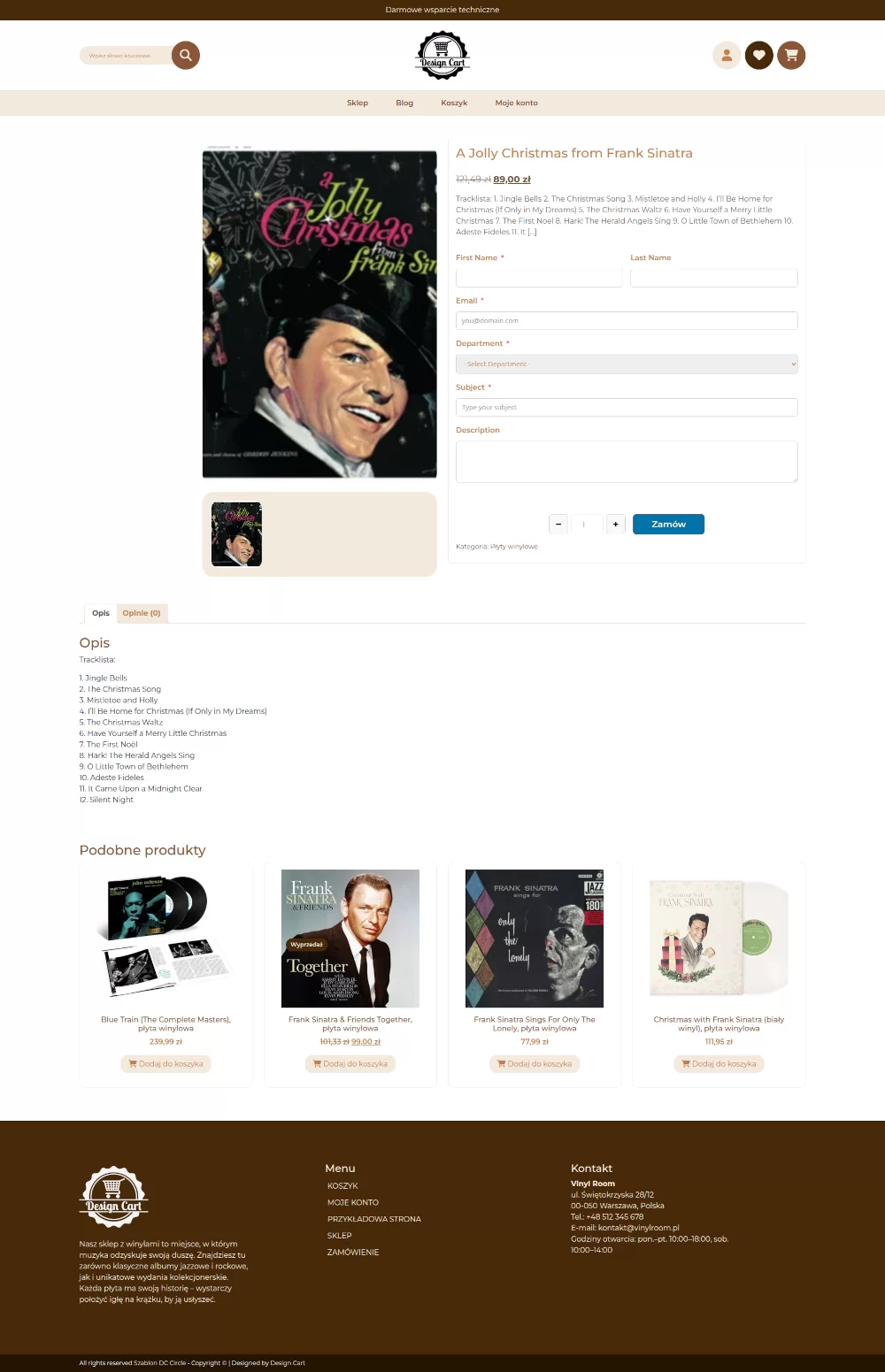 Widok formularza na karcie produktowej