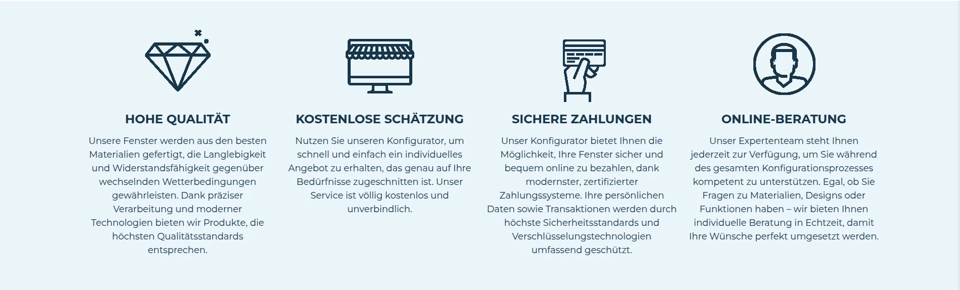 Screen: sekcja feadureds w konfiguratorze okien wds2000.de