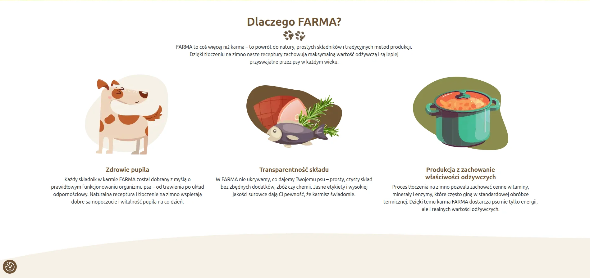 Screen: sekcja feadureds w sklepie internetowym farmapet.pl