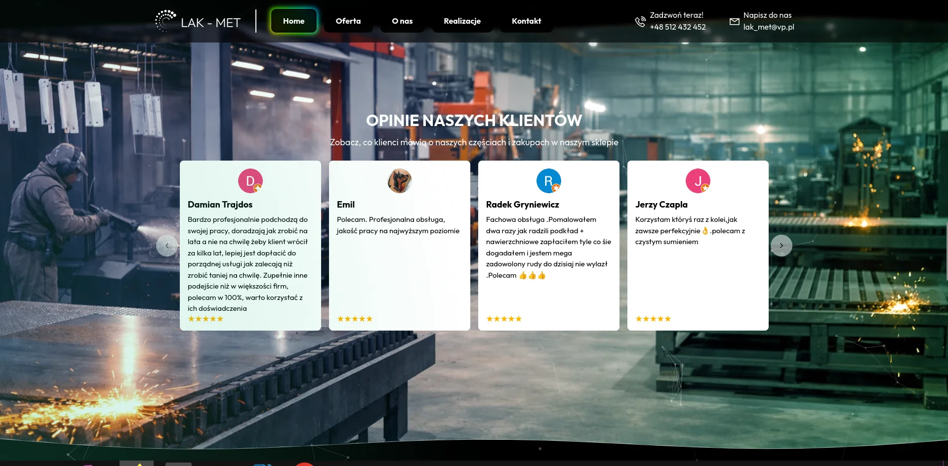 Screen: prezentujący wygląd opinii renderowanych przez moduł