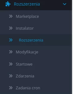Menu główne Opencart