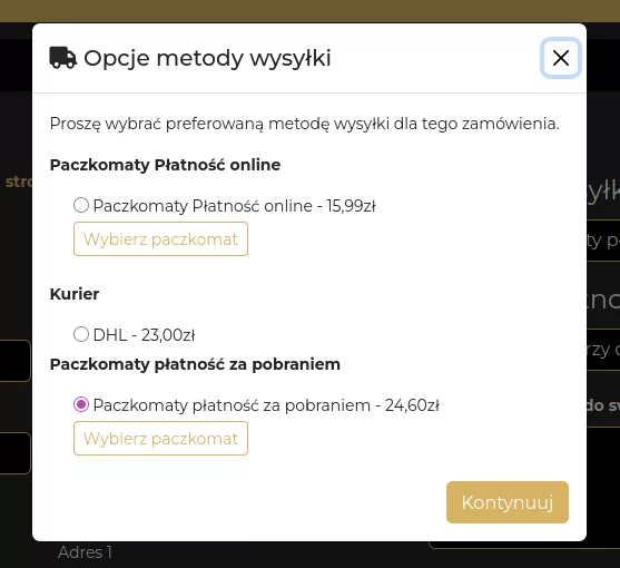 Paczkomaty na liście przesyłek