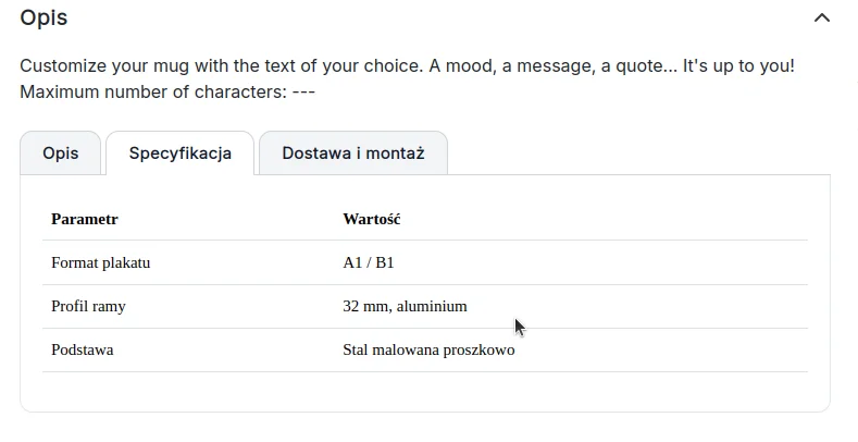 Screen: tab czyli treść podzielona na zakładki
