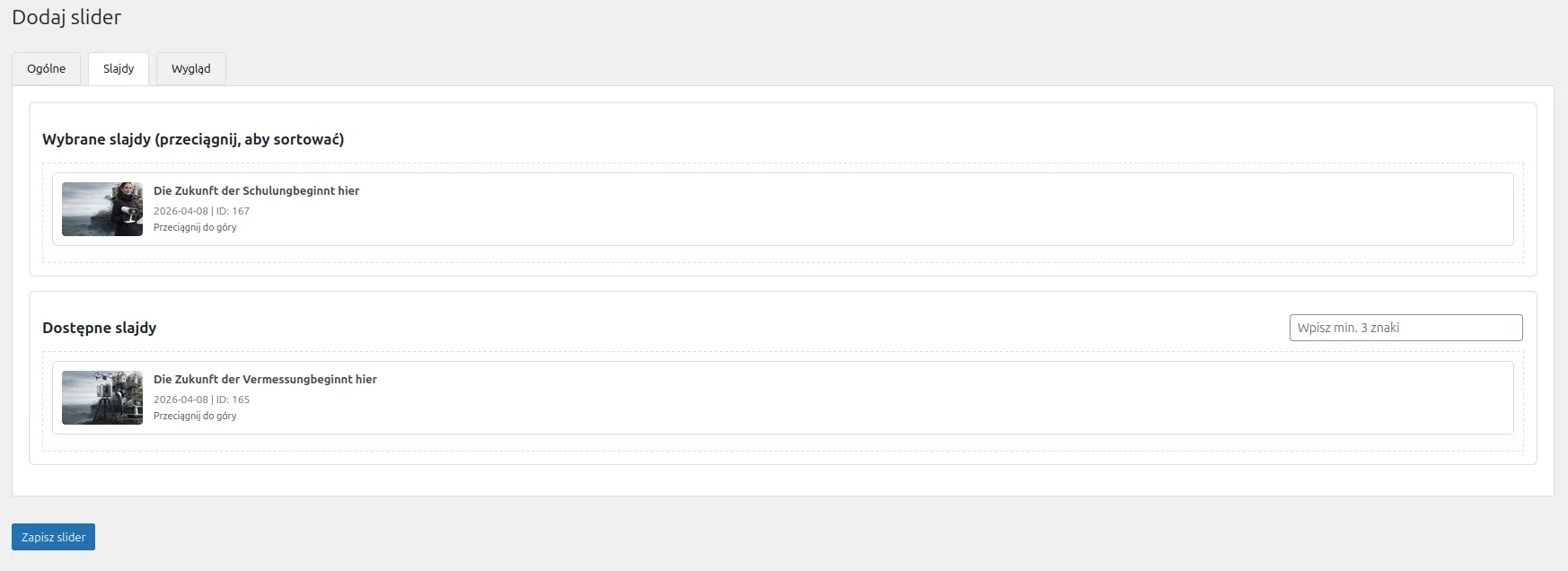  Zakładka slajdy slidera