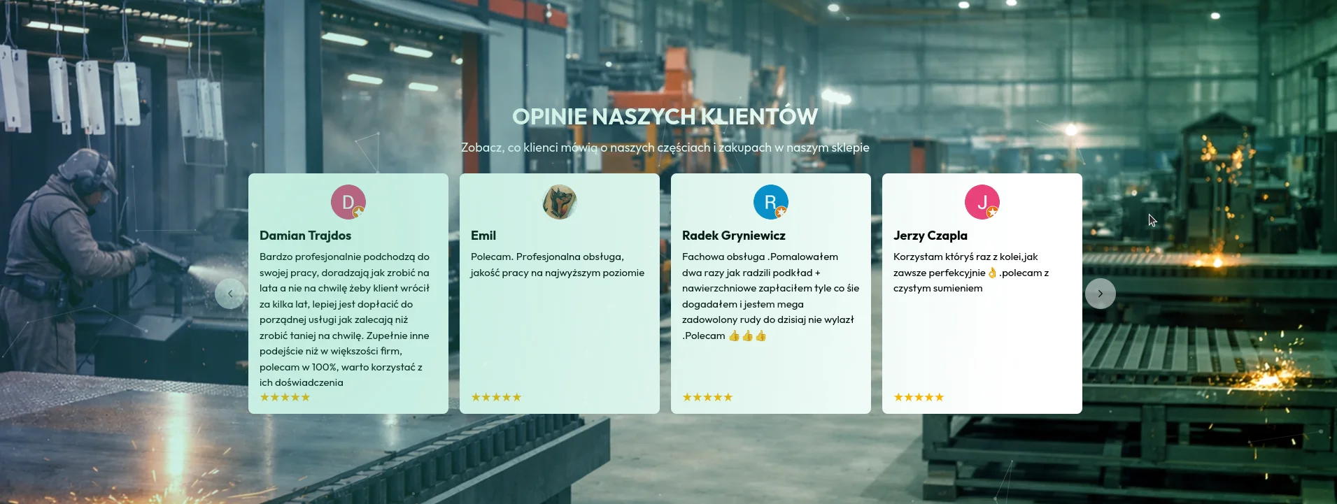 Screen prezentujący blok wygenerowany przez DC Testimonials