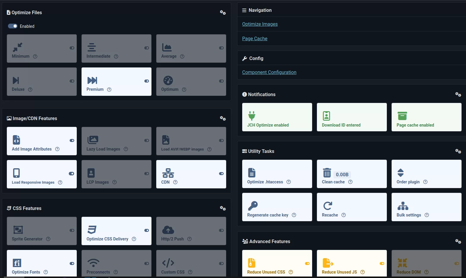 Screen: pulpit administracyjny JCH Optimize
